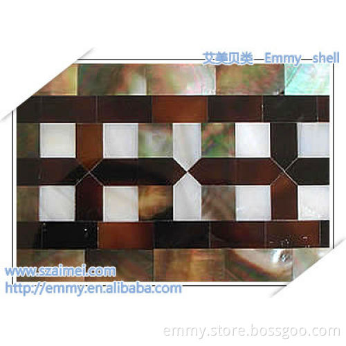 Natural mother of pearl mosaic tile interior & exterior wall waist line